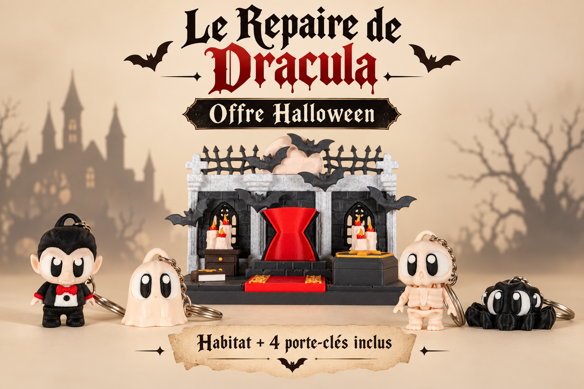 Pack Halloween — Le Repaire de Dracula + 4 porte-clés